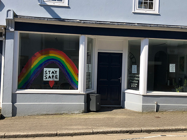 Stay Safe rainbow at Lanhydrock Accountancy Practice